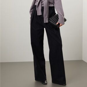 Tibi Black Stella Wide Length Jeans